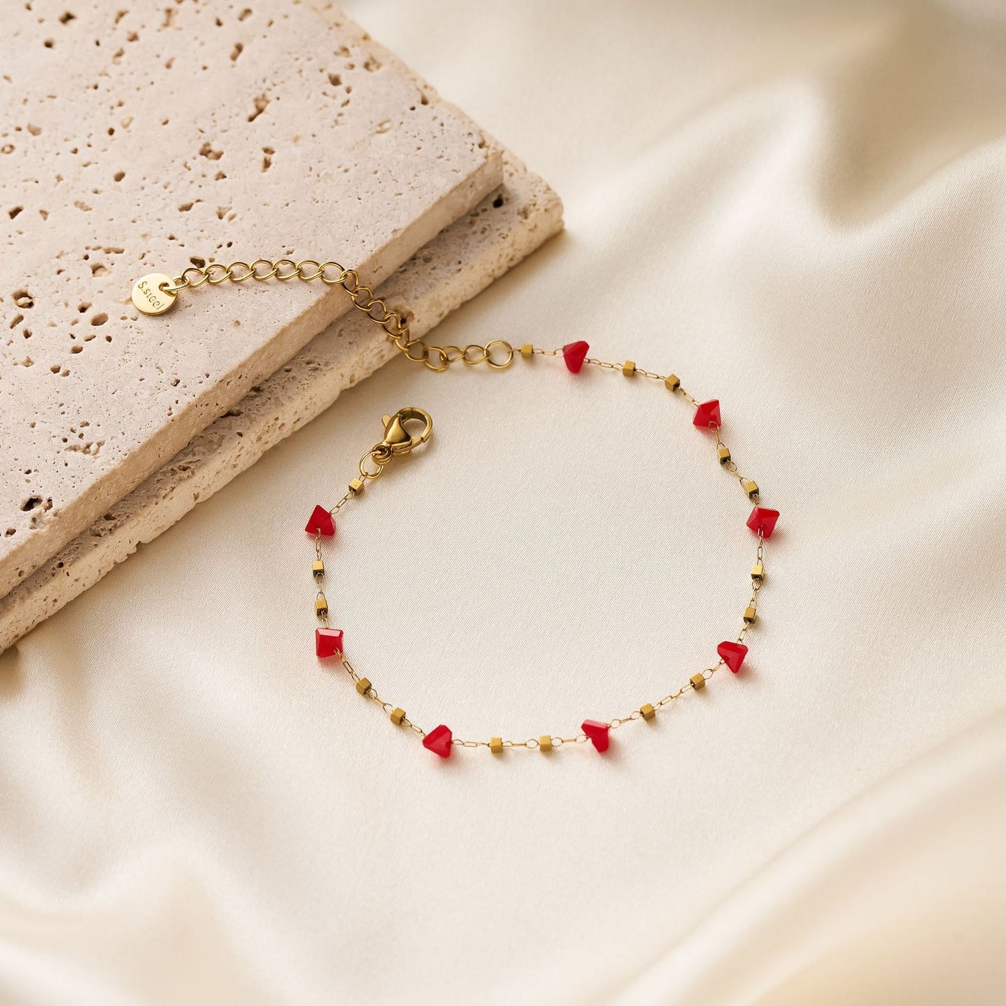 Red Zircon Irregular Necklace
