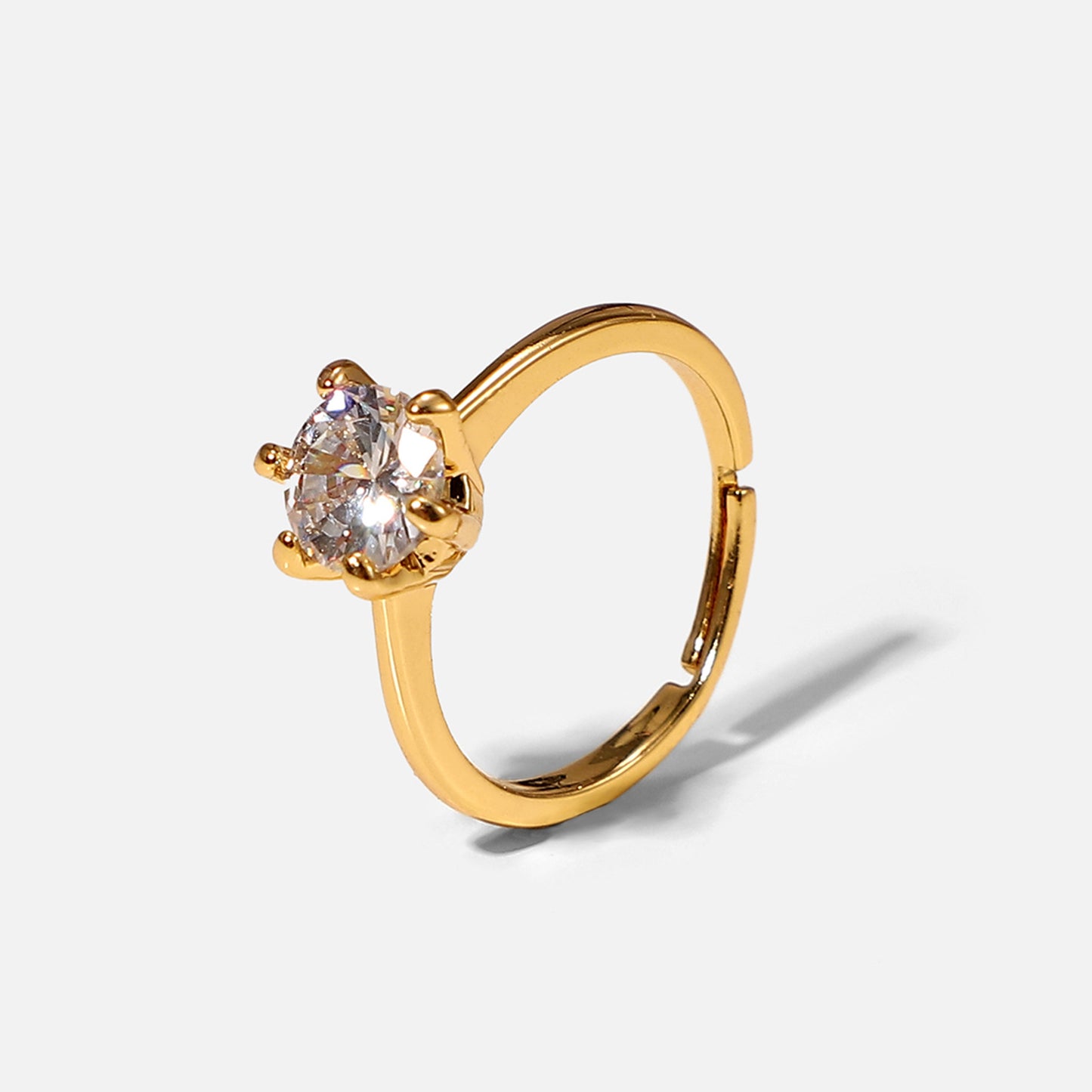 Six-claw ring real gold plated copper ring