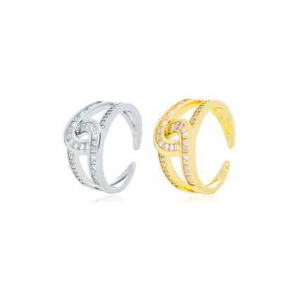 Double C Diamond Ring, Fashionable Luxury, Simple and Versatile