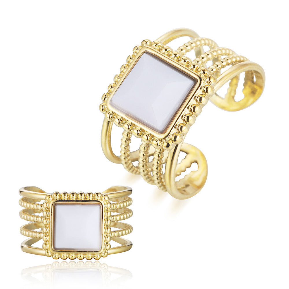 Dripping star love peach heart titanium steel ring