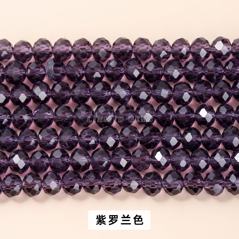 Colored crystal glass flat beads loose beads