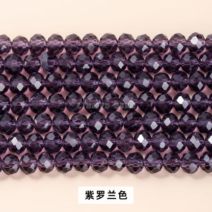 Colored crystal glass flat beads loose beads