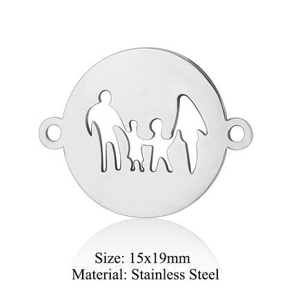 5 pcs/titanium steel jewelry pendant family baby feet