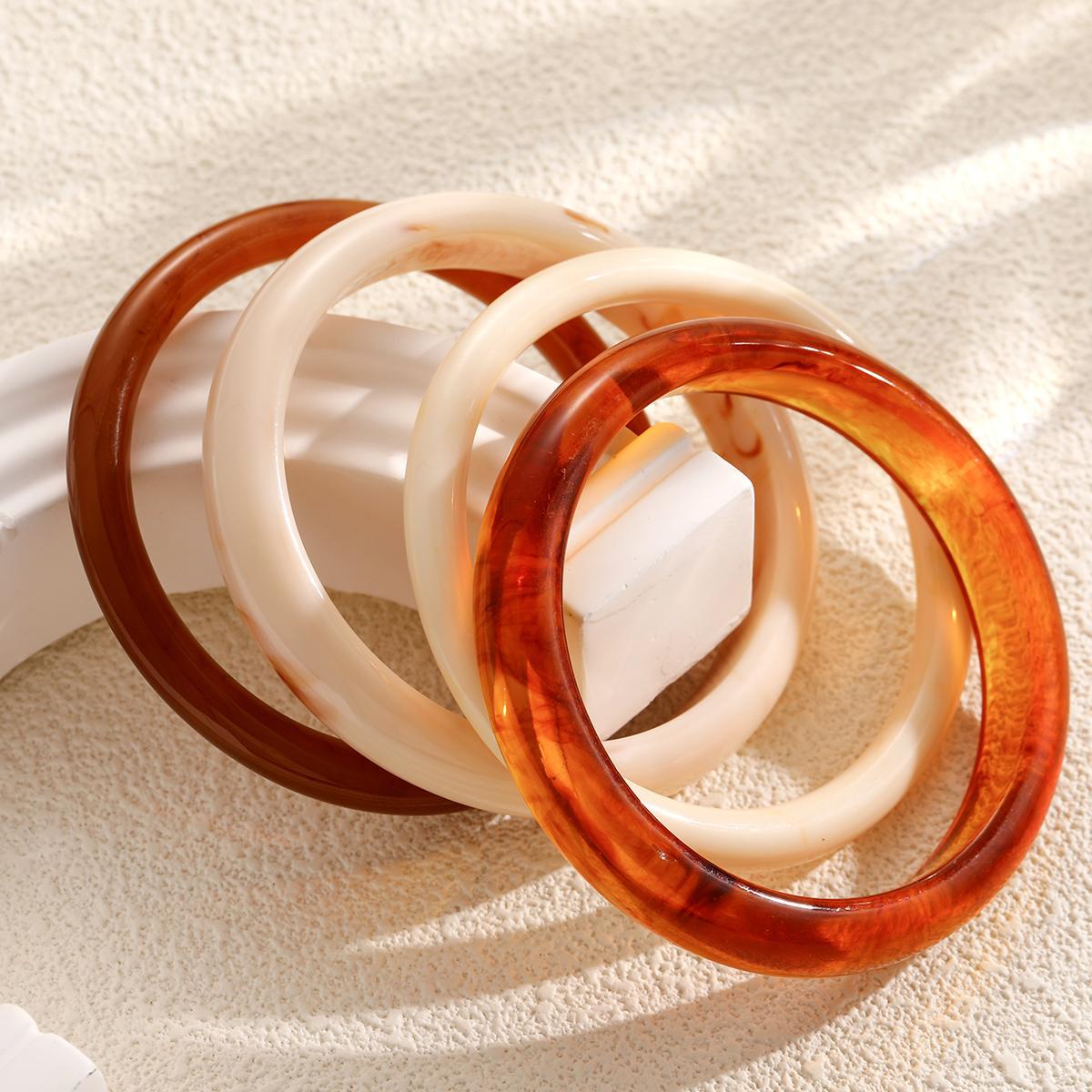 4Pcs Resin Acetate Bracelet Set