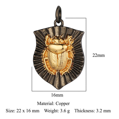 Colgante de cobre y circonita con forma de oso de ojo del diablo 