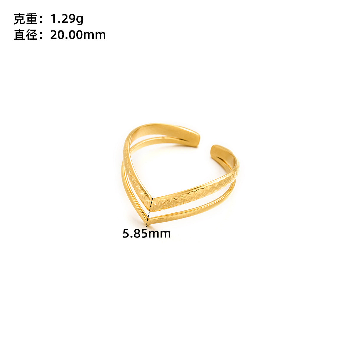 Stainless steel love open ring