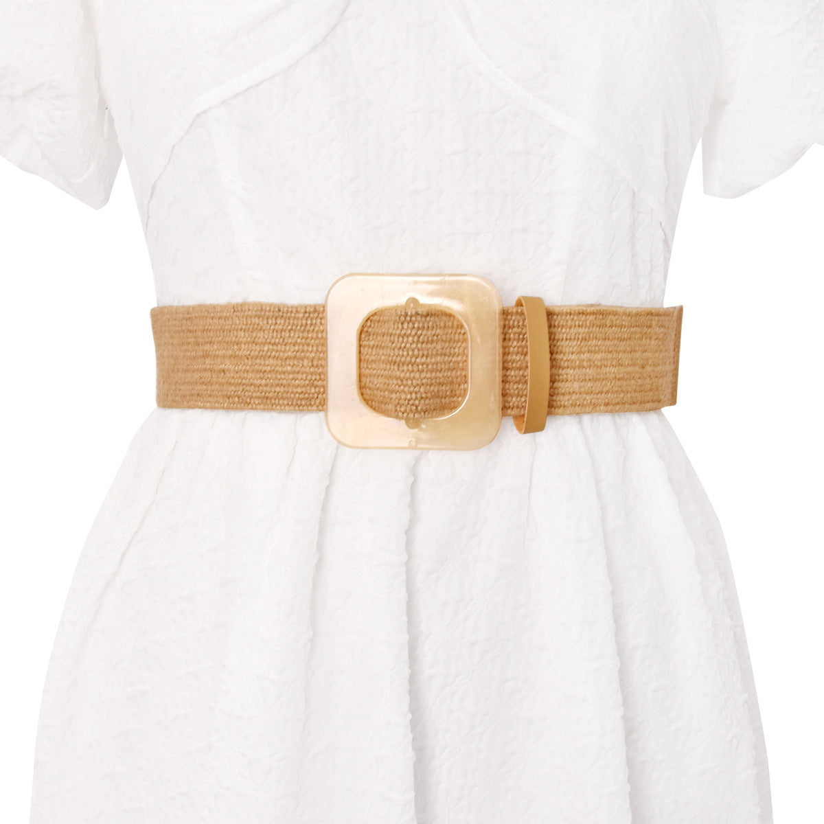 Grass braided women's belt elastic