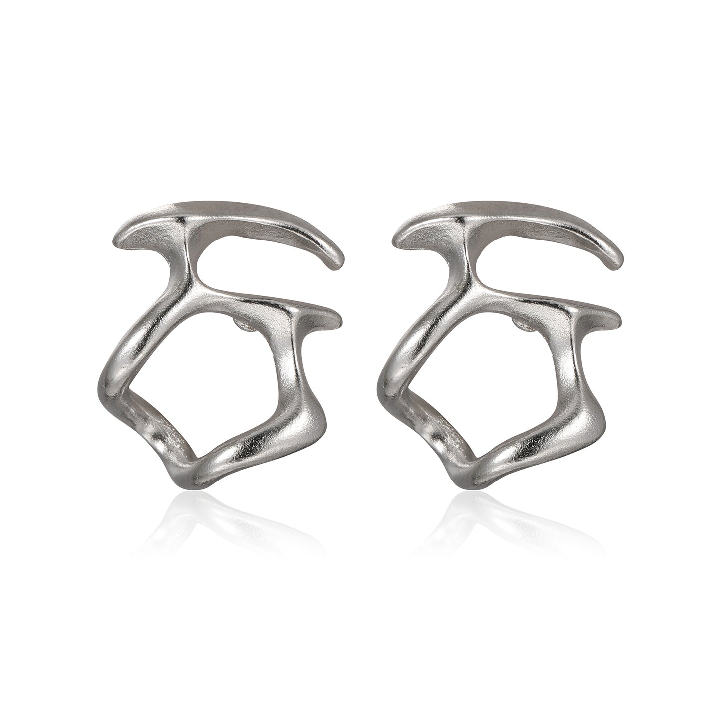 Irregular Hollow Metal Stud Earrings