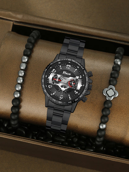 Men's Watch Punk Woven Bracelet Set