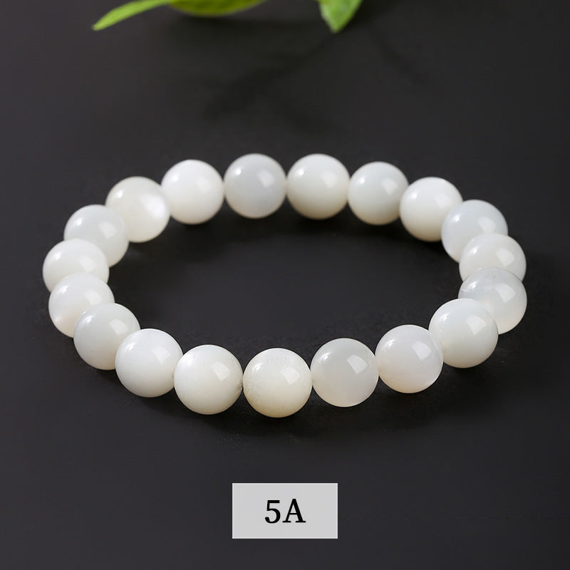 Pulsera de luz de luna blanca con anillo único