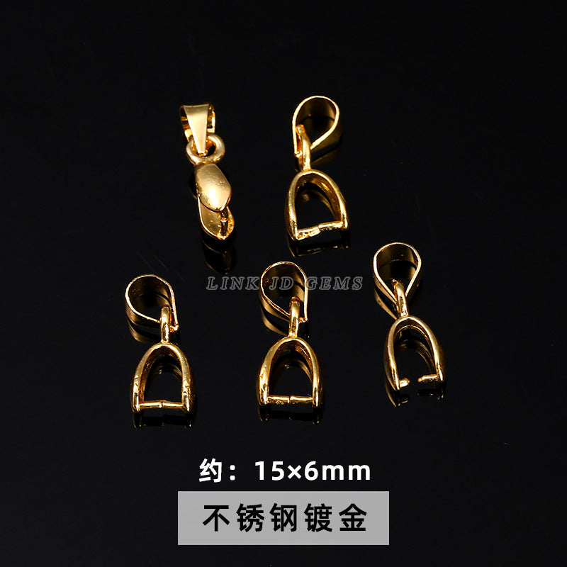 Stainless steel nine-character needle ear hook melon seeds and lobster buckle