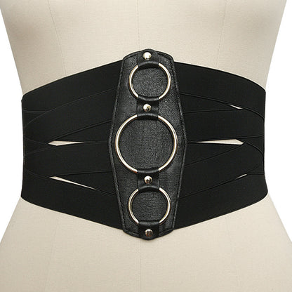 Retro extra wide elastic belt