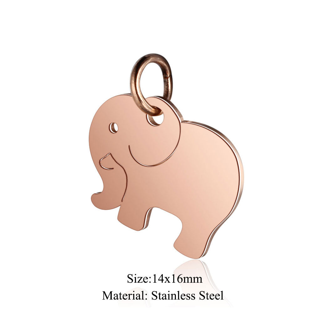 5 pcs/titanium steel pendant LOVE pentagram elephant cat