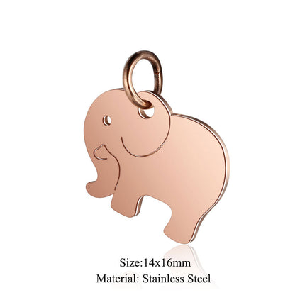 5 pcs/titanium steel pendant LOVE pentagram elephant cat