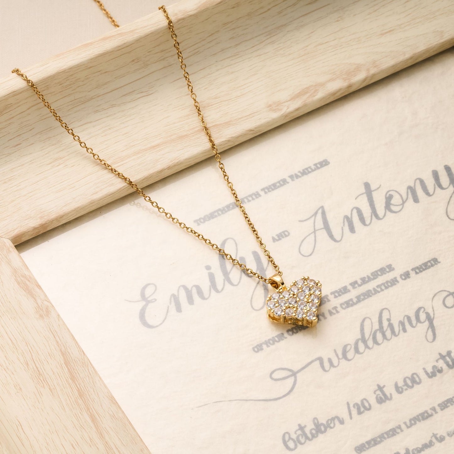 Diamond Heart Zircon Necklace