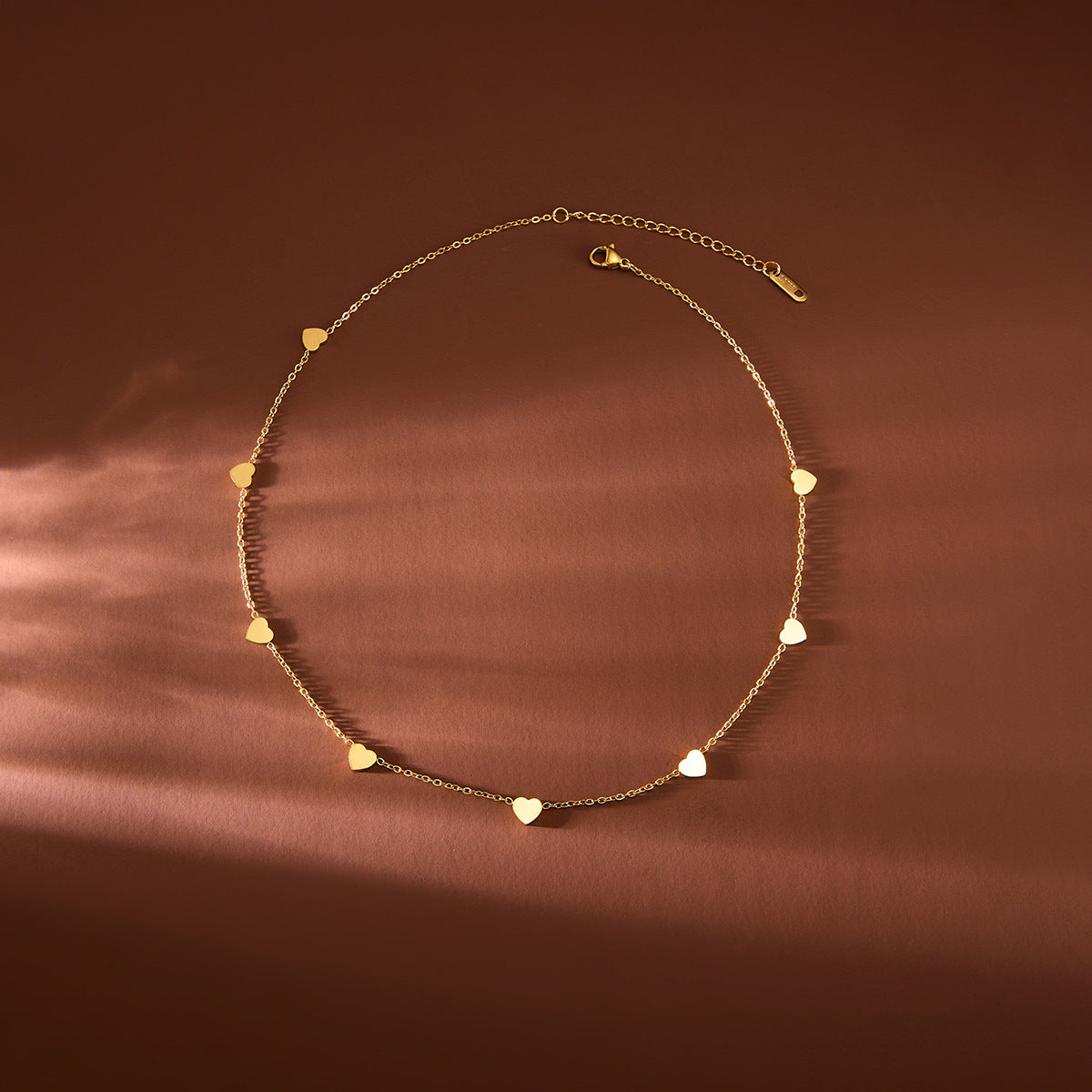 18K Gold Small Heart Necklace — Non-Fading Collarbone Chain