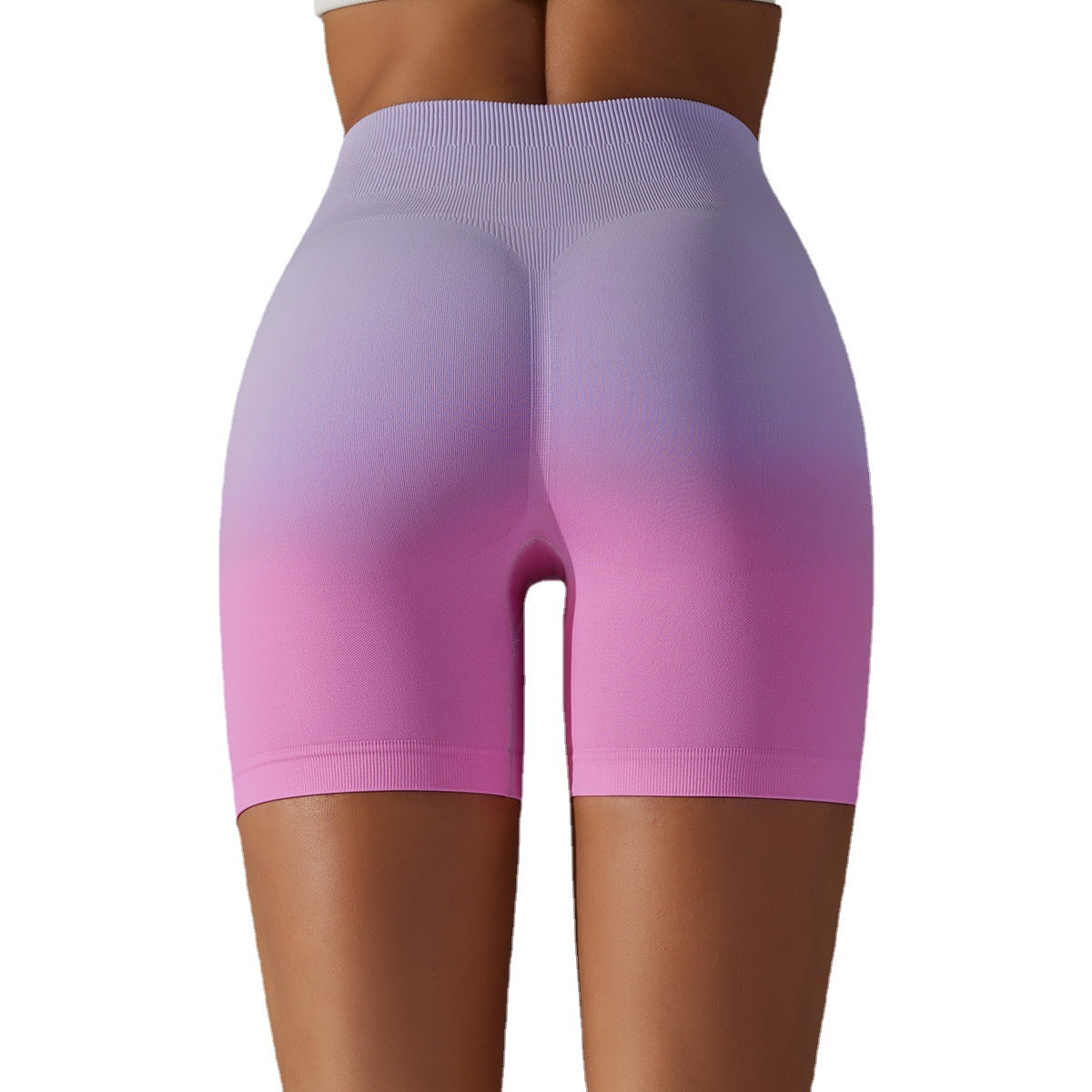 High-Stretch Gradient Shaping Peach Butt-Lifting High-Waist Fitness Shorts