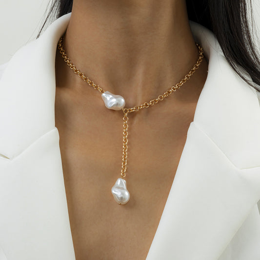 Collar de cadena de clavícula de una sola capa de cadena fina 