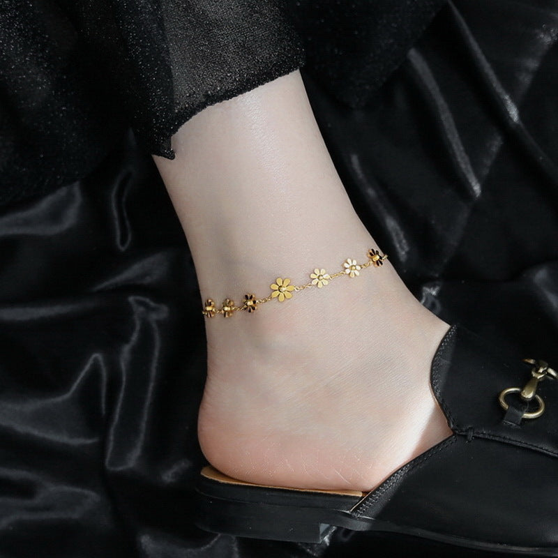 Non-Fading Small Daisy Anklet — Women's Sweet Ins Style