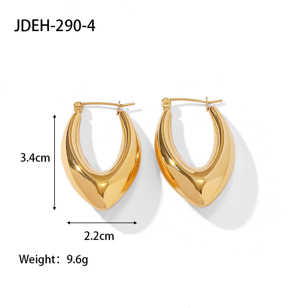 French Polished Hollow Earrings