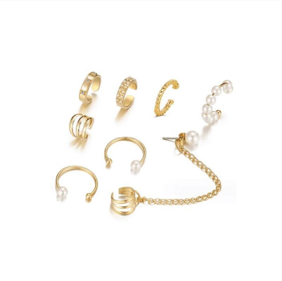 Pearl Tassel Ear Clip Set