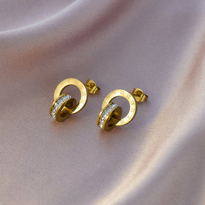 Four-leaf clover titanium steel ear buckle