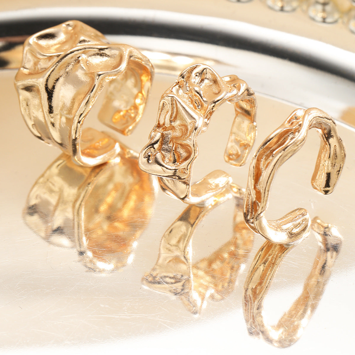Irregular Texture Ring Set