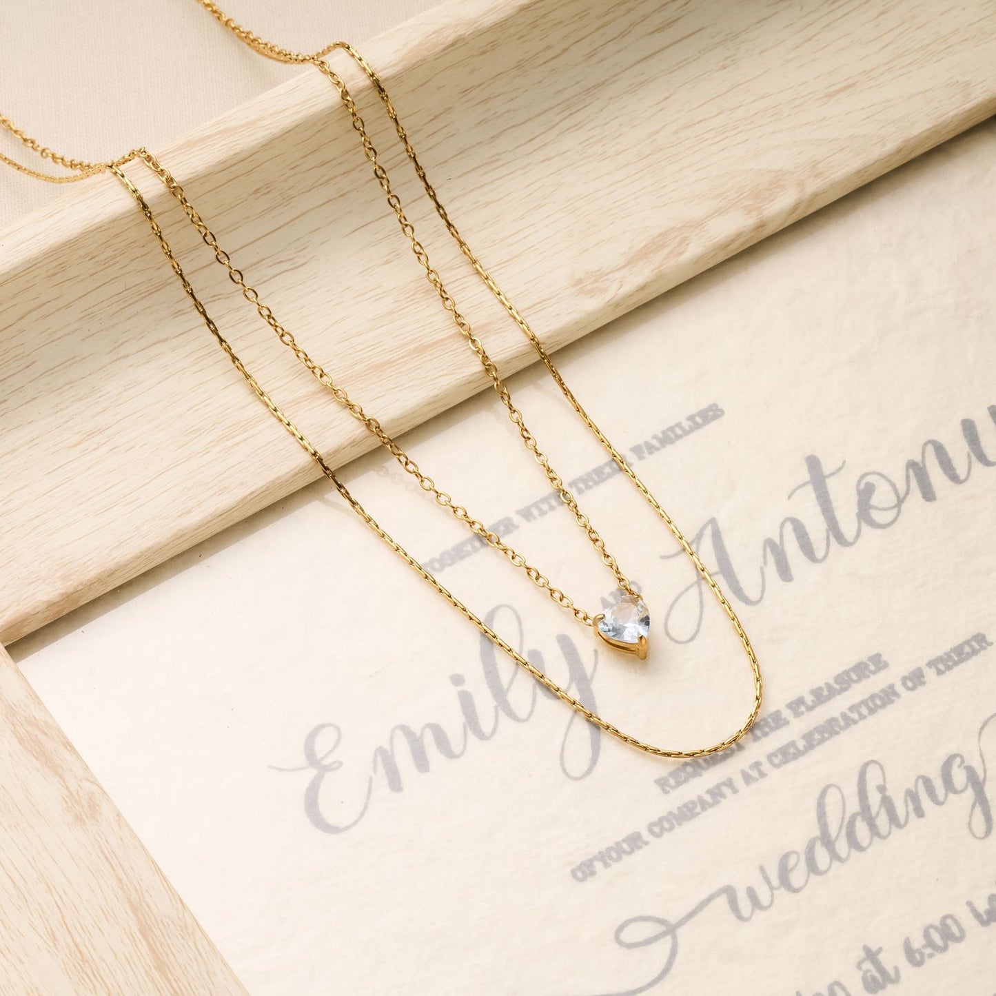 Love Drill Double-Layer Necklace