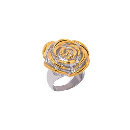 Gold and silver flower ring
