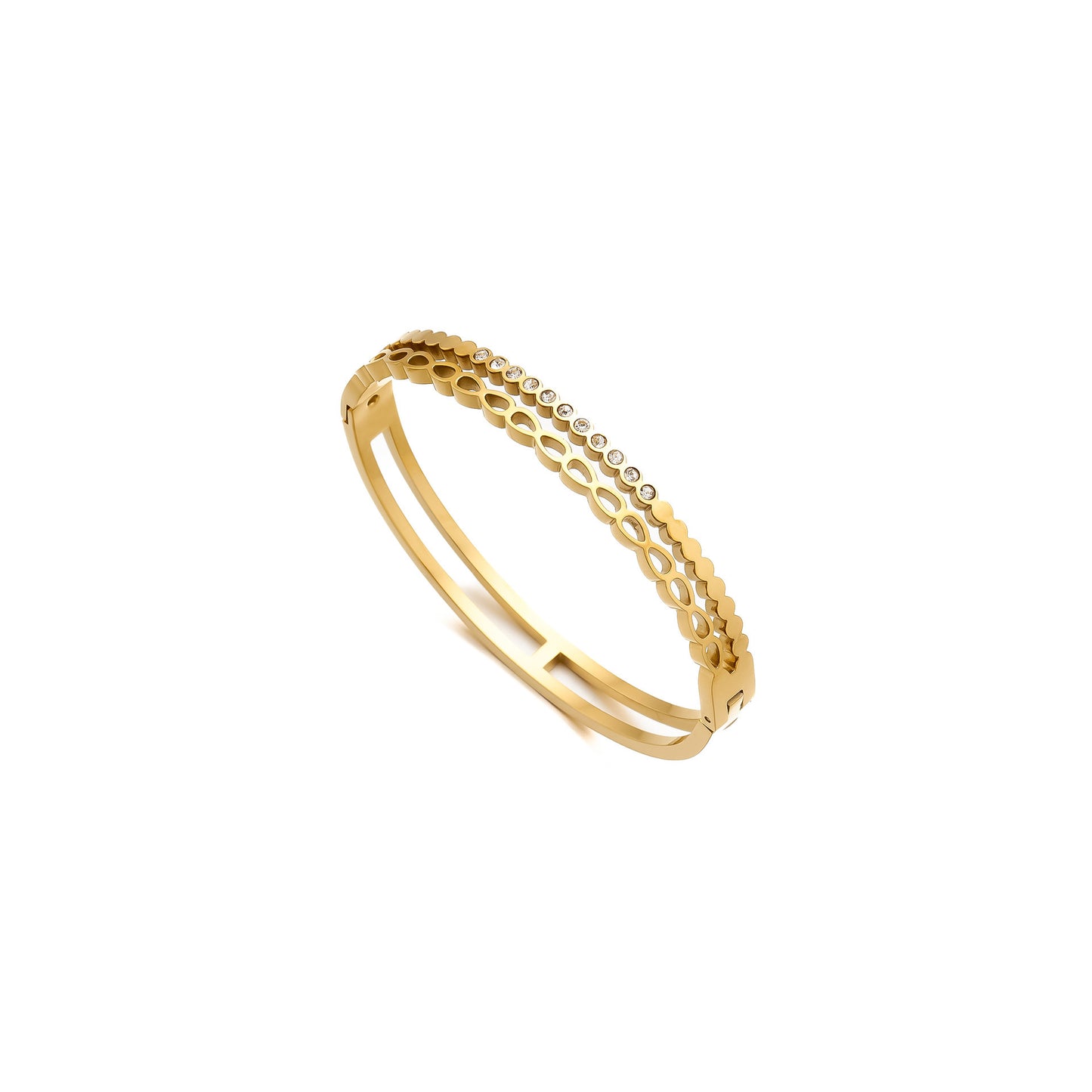 18K Gold Titanium Steel Wave Bracelet