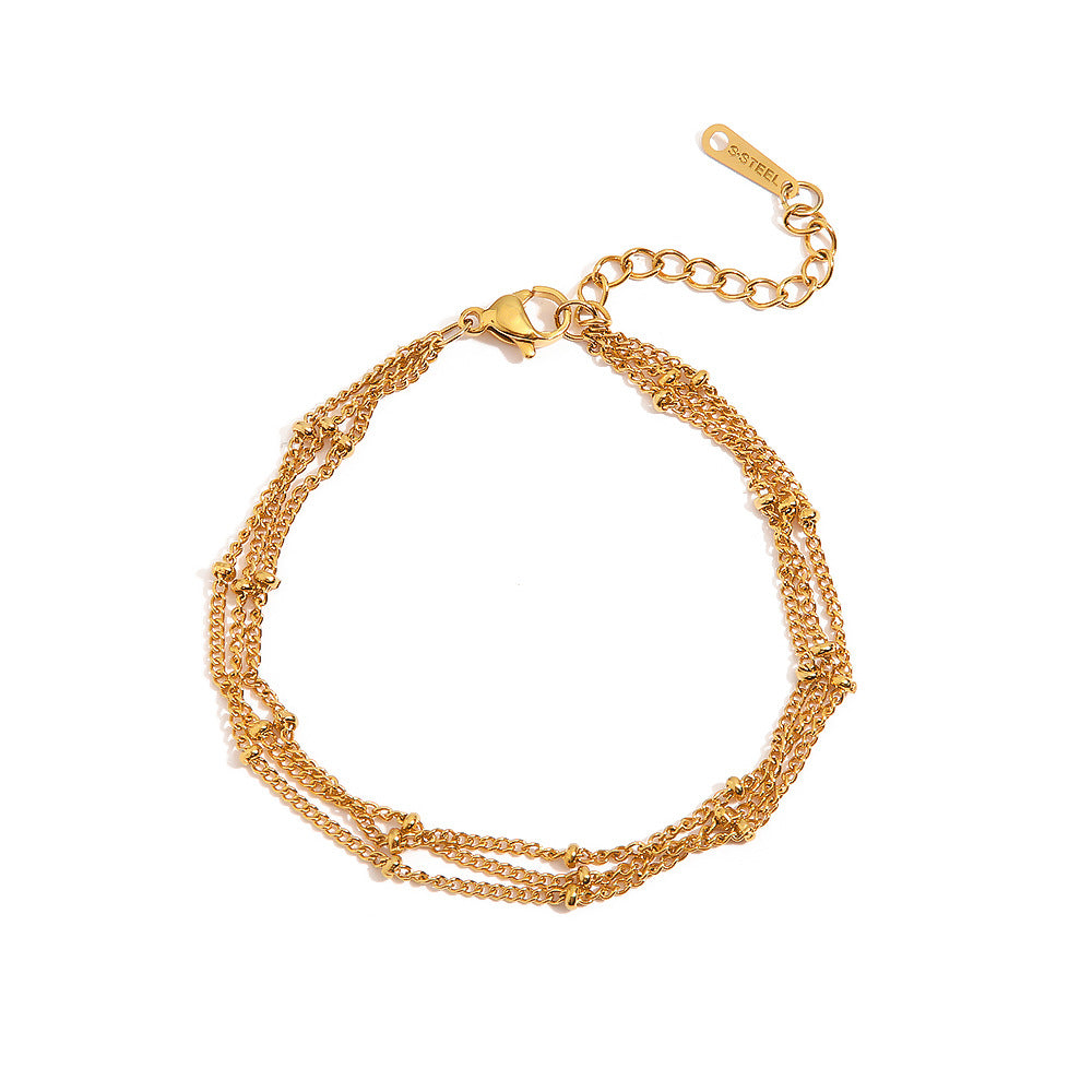 Joyería de pulsera de cadena de moda de doble capa. 