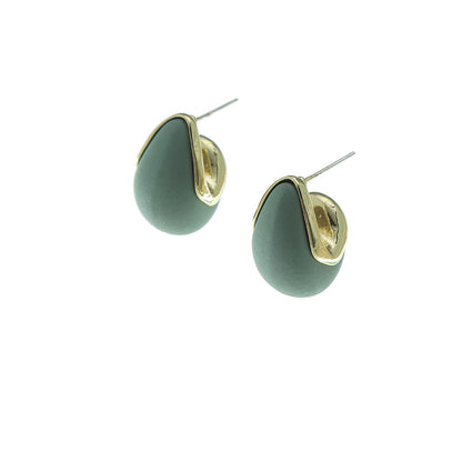 Acrylic painted metal contrasting earrings