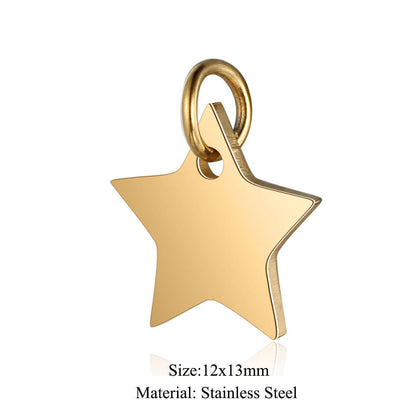 5 pcs/titanium steel pendant LOVE pentagram elephant cat