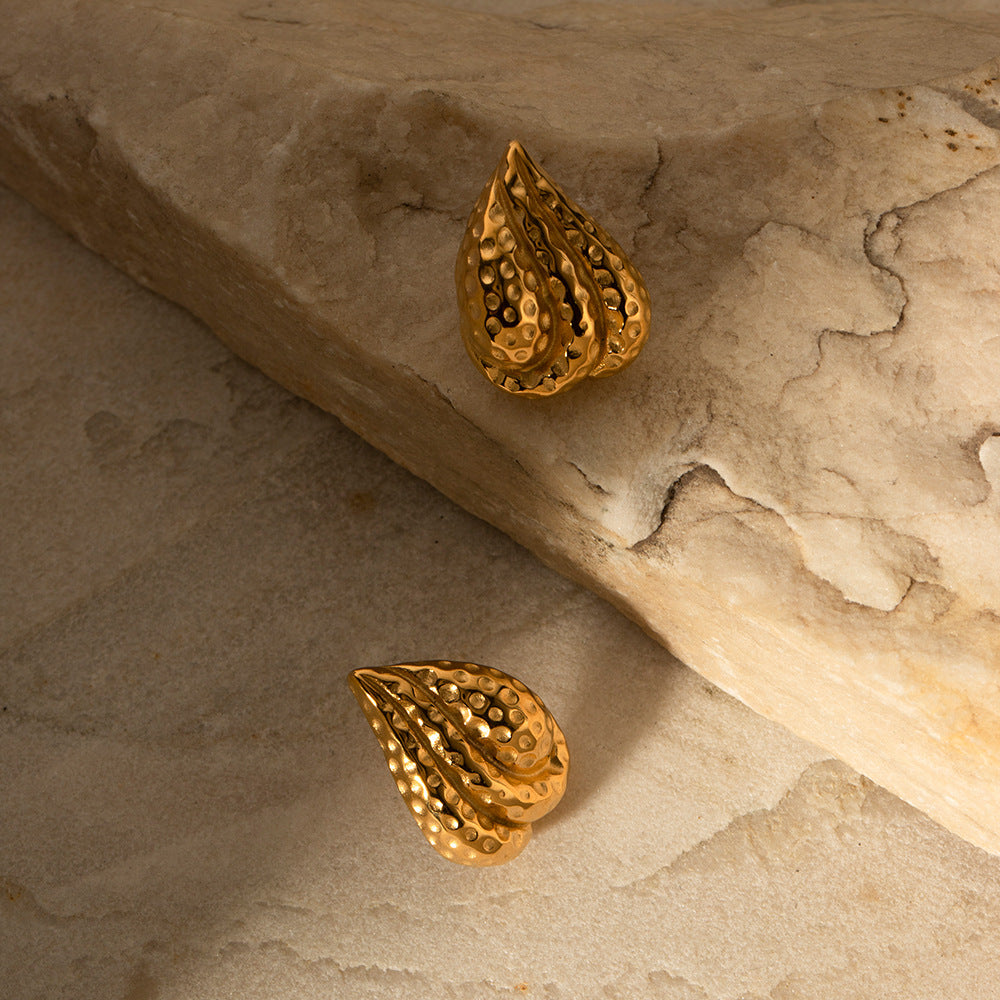 French retro hammered earrings