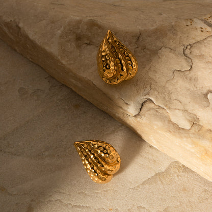 French retro hammered earrings