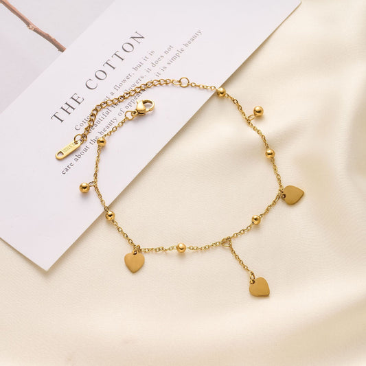 Titanium Steel Heart Charm Bracelet