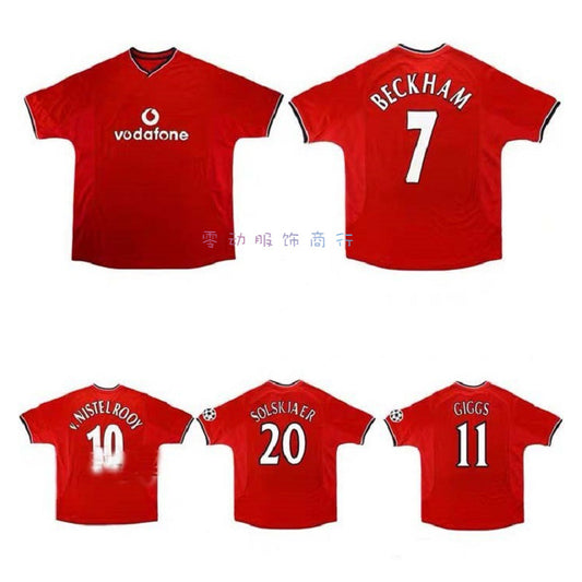Camiseta clásica de local de Beckham Giggs Van Nistelrooy de los Red Devils del Manchester United 01-02 