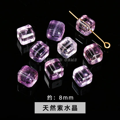Amethyst engraving Pixiu nine-tailed fox single loose bead