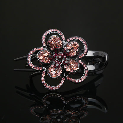 Disc hair five-petaled flower rhinestone grab clip headdress
