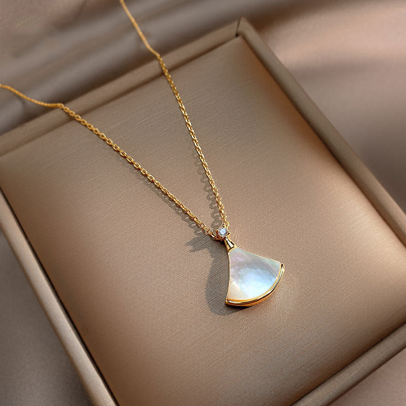 Fan Skirt Titanium Steel Necklace Women's Versatile