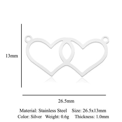 Paquete de 5 unidades, colgante de acero de titanio con diamantes de amor, colgante de huella digital. 
