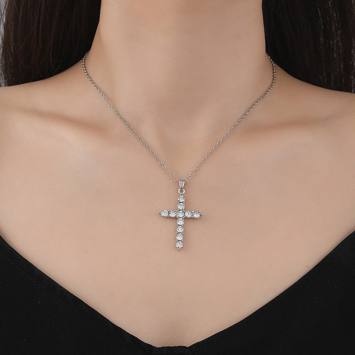 Diamond Cross Pendant Necklace