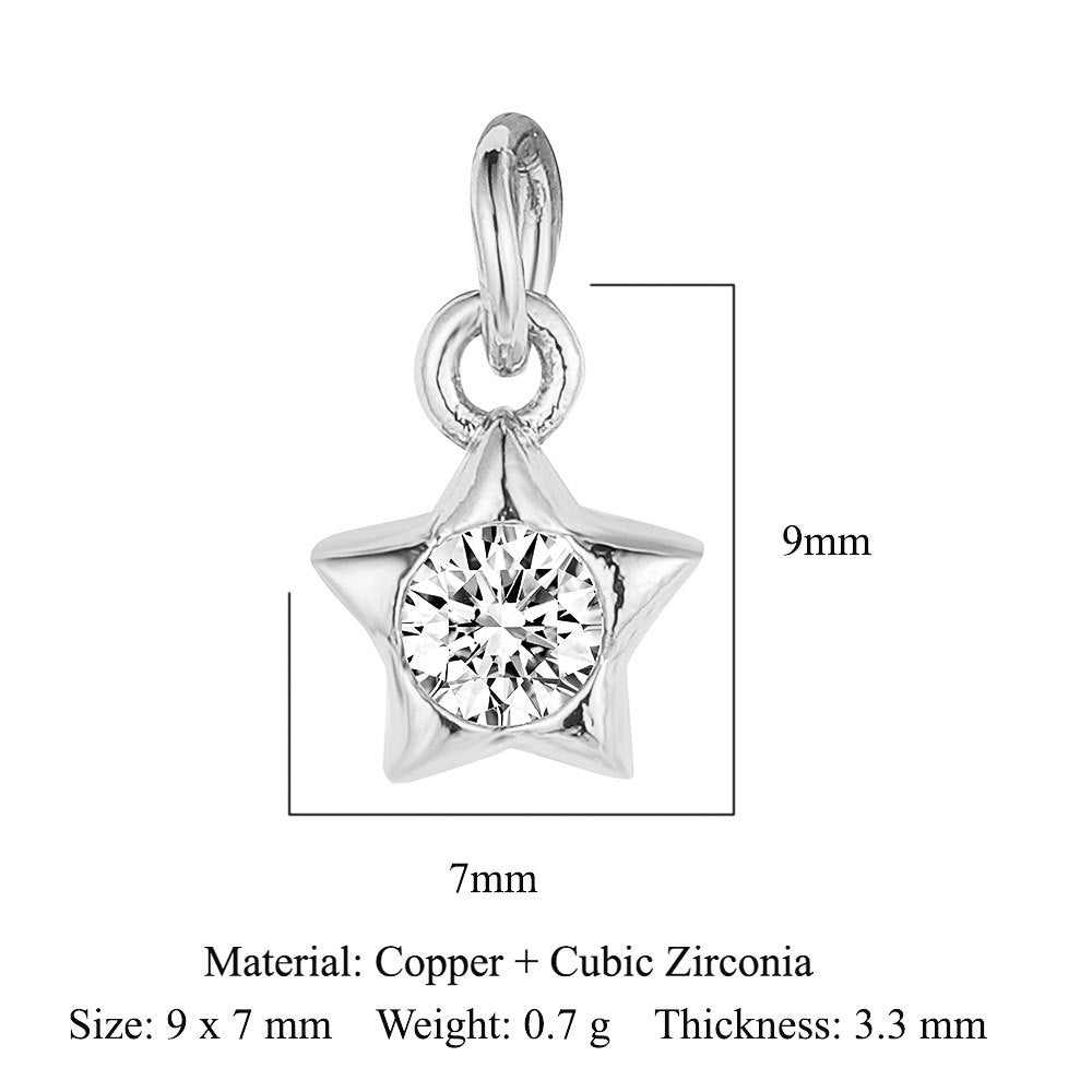 Copper Zircon Star Moon Palm Foot Pendant