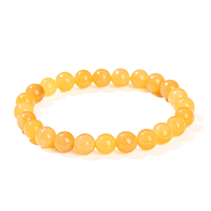 Optimized sugar color Xiuyu bracelet, topaz round beads.