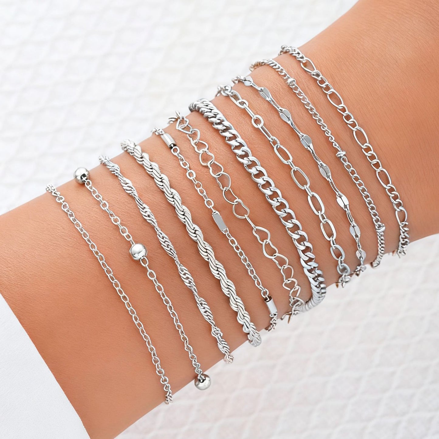 Hollow Love Twist Bracelet Set