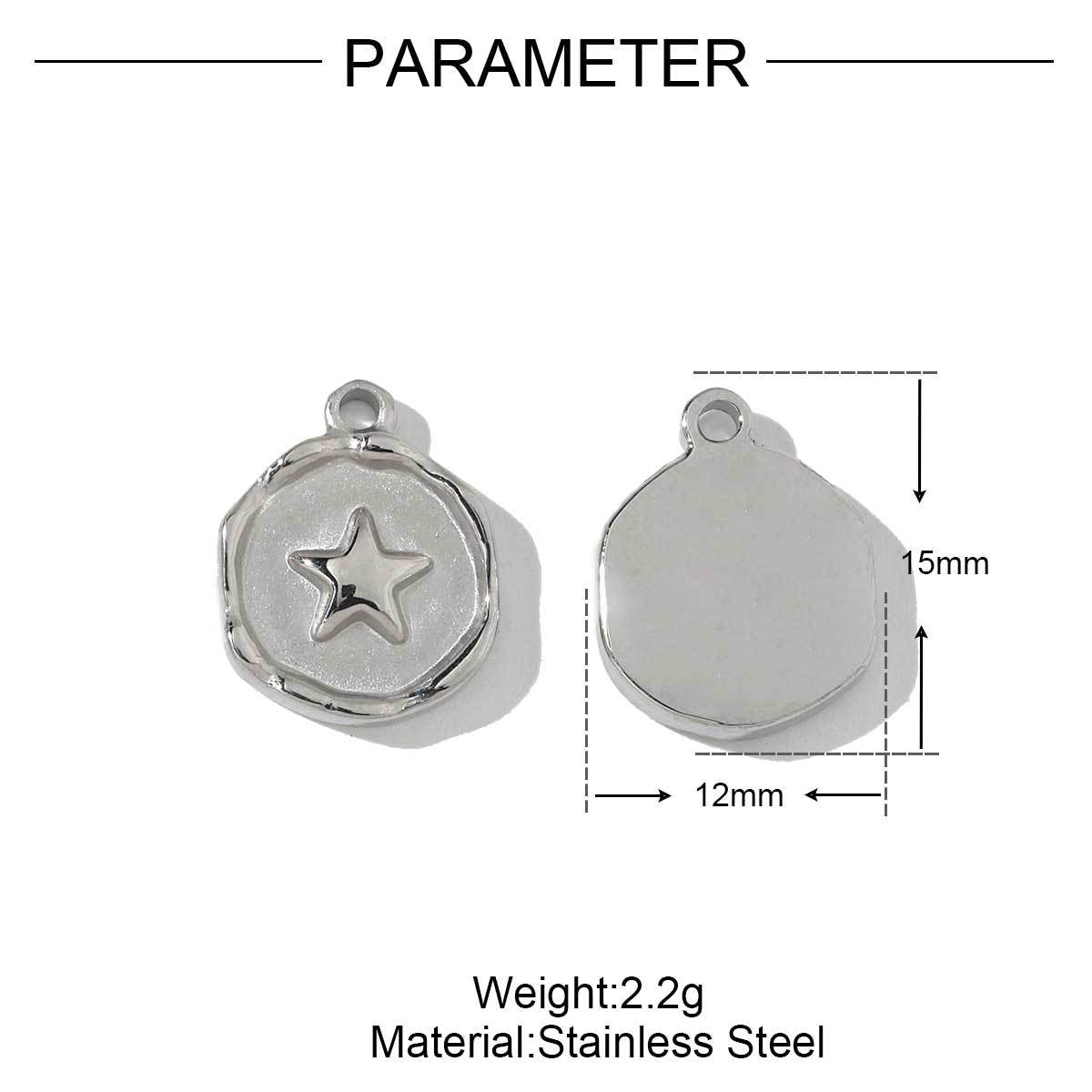 Geometric Threaded Gold Nugget Lucky Bag Titanium Steel Pendant