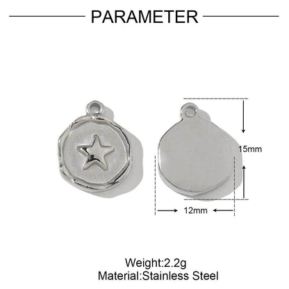 Geometric Threaded Gold Nugget Lucky Bag Titanium Steel Pendant