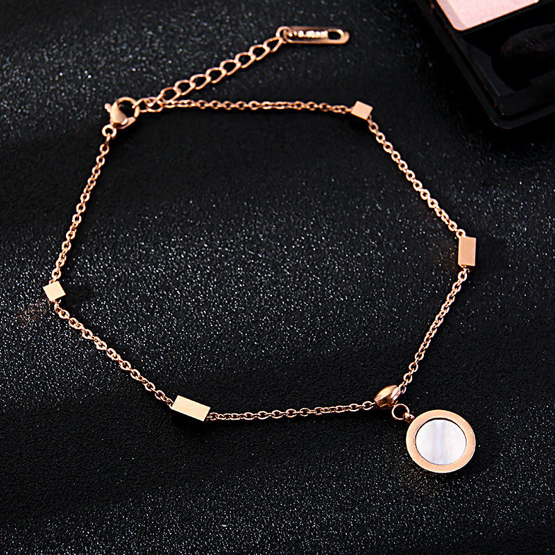 Titanium Steel Roman Numeral Anklet