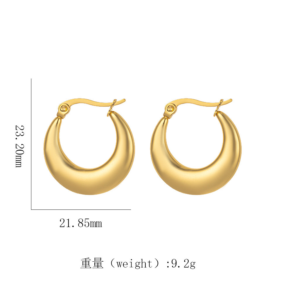 18K Gold Titanium Steel Geometric Earrings