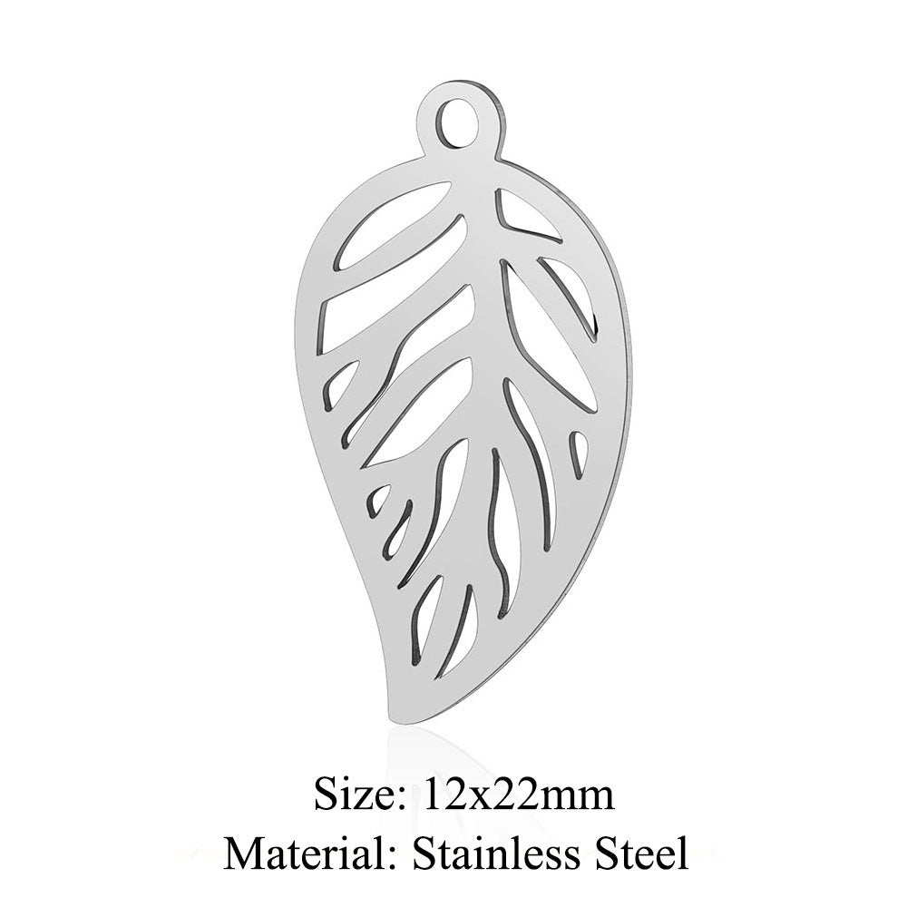 5 pcs/bag leaf flower titanium steel pendant four-leaf clover